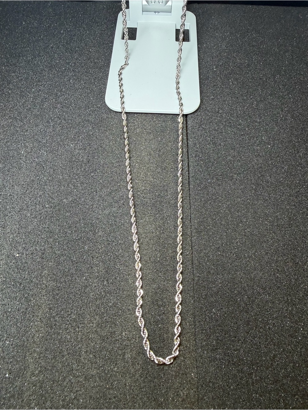 Silver-Tone Rope Chain Necklace Mens Jewelry